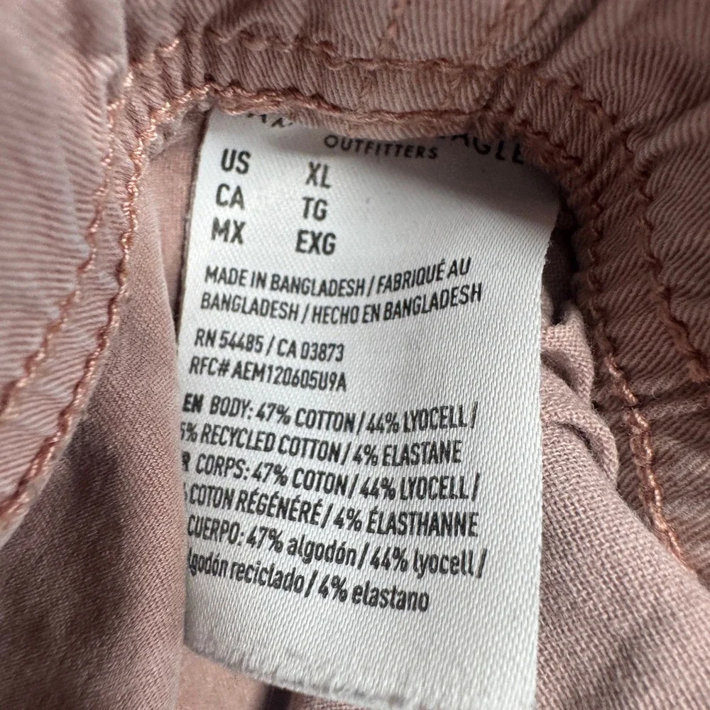 American Eagle Mens Flex Drawstring Shorts XL Pink Cotton Blend Stretch
